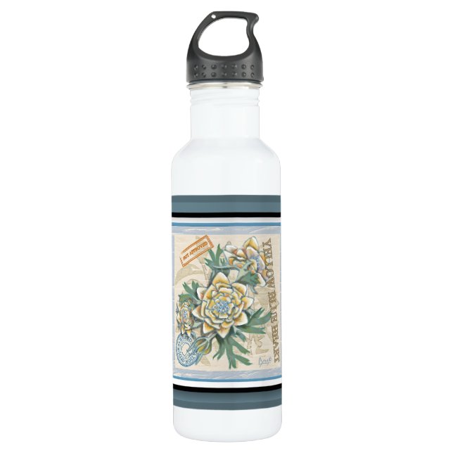 G Creation Office Yellow flower 710 Ml Water Bottle (Front)