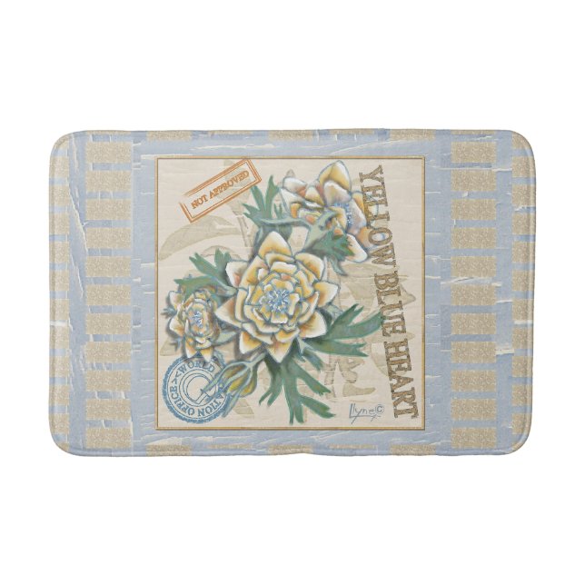 G Creation Office yellow flower Bath Mat (Front)
