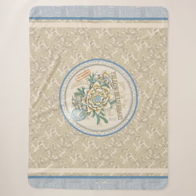 G Creation Office yellow flower Fleece Blanket (Front)