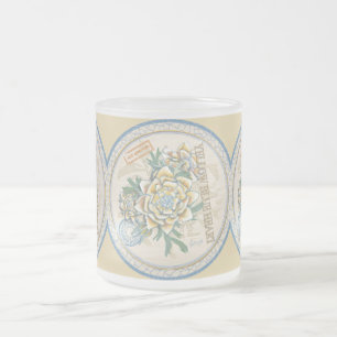 G Creation Office yellow flower Frosted Glass Coffee Mug