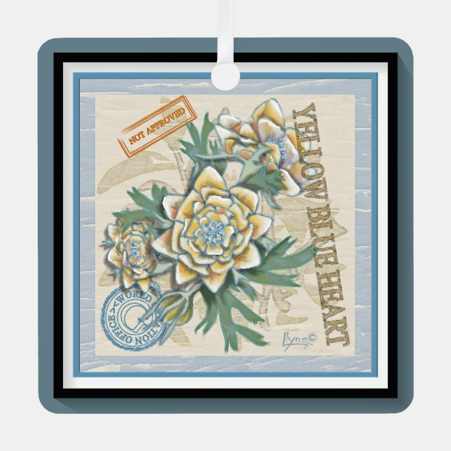 G Creation Office yellow flower Metal Tree Decoration (Front)