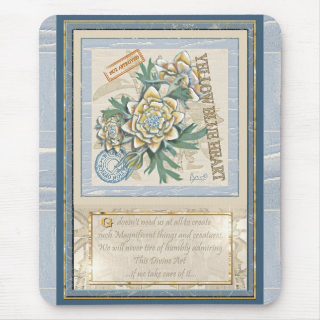 G Creation Office yellow flower Mouse Mat (Front)