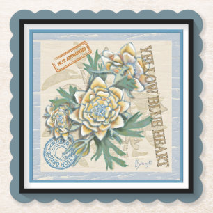 G Creation Office  yellow flower Paper Coaster