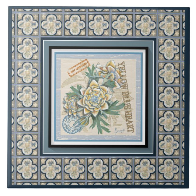 G Creation Office yellow flower Tile (Front)