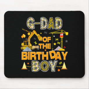 G dad of the birthday boy construction worker mouse mat