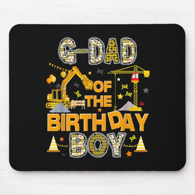 G Dad of The Birthday Boy Construction Worker Mouse Mat (Front)
