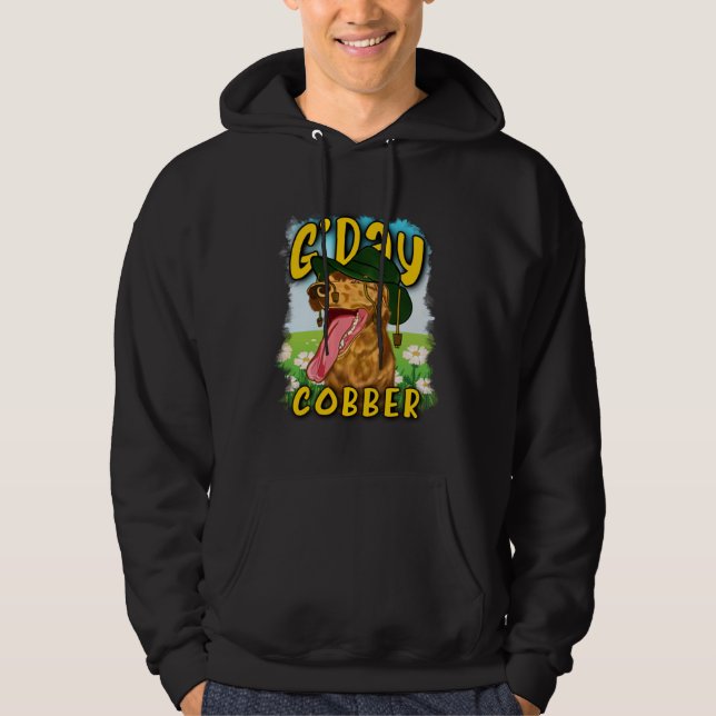 G day Cobber  Hello Mate  Australian Dog Aussie Di Hoodie (Front)