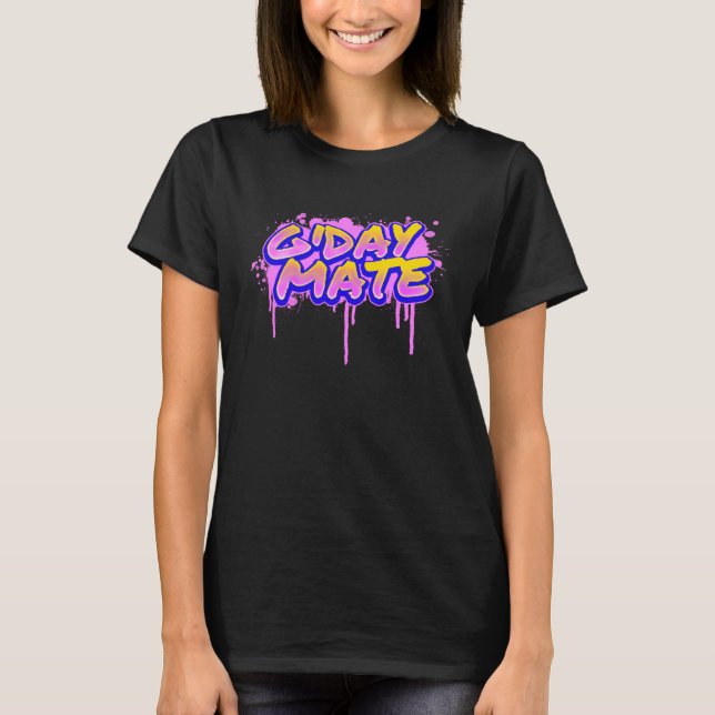 G day Mate Australia Vaporwave Aesthetic Glitch T-Shirt (Front)