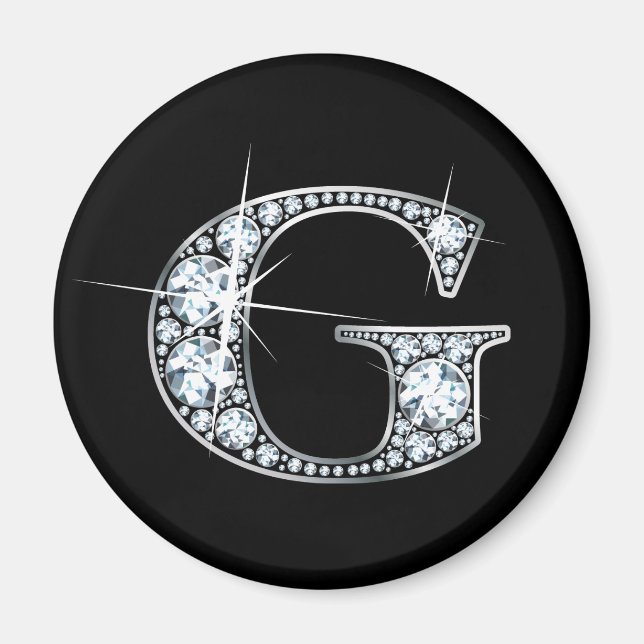 "G" Diamond Bling Magnet (Front)