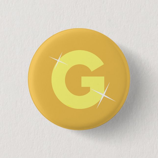 G for Gold 3 Cm Round Badge (Front)