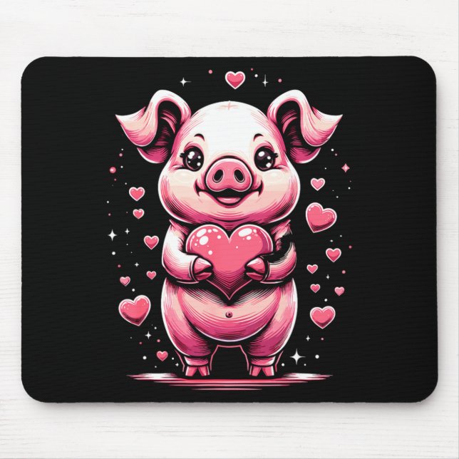 G Holding Heart Valentines Day Cute Valentine 1  Mouse Mat (Front)