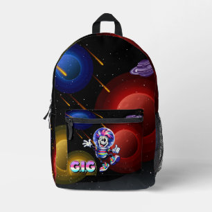 G.I.G Kids Cartoon Logo – Colourful Striped Letter Printed Backpack