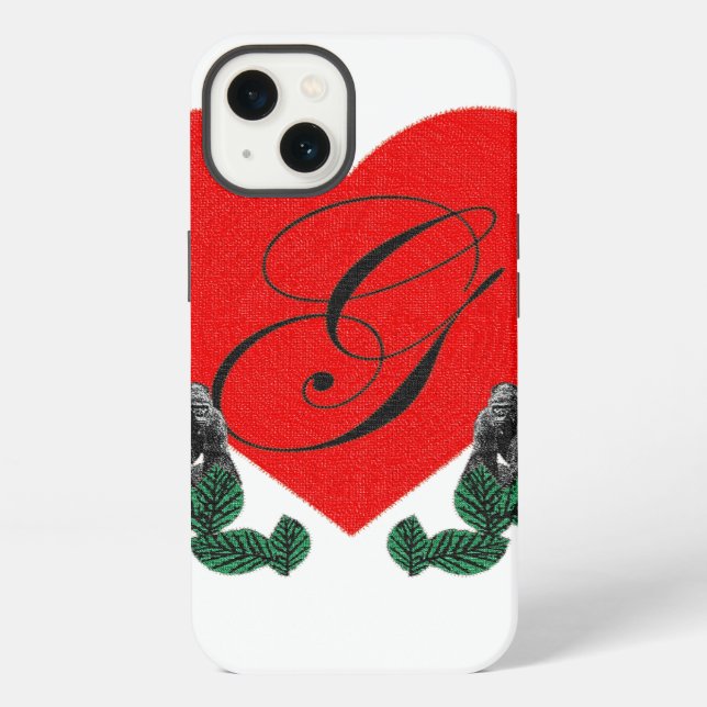 G in a heart ( customisable) iPhone case (Back)