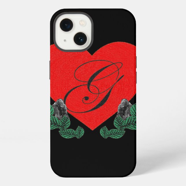 G in a heart ( customisable) iPhone case (Back)