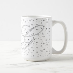 G Initial Monogram White Diamonds Print Coffee Mug