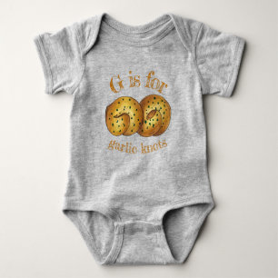 G is for Garlic Knots Bread Roll Italian Food Baby Bodysuit
