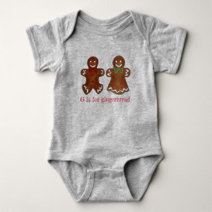G is for Gingerbread Man Lady Christmas Cookie Baby Bodysuit