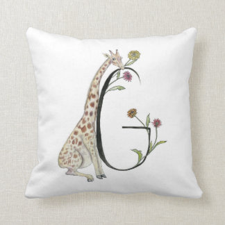G is for Giraffe and Gerber Daisy Pillow! Cushion