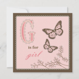 G is for Girl Invitation Square