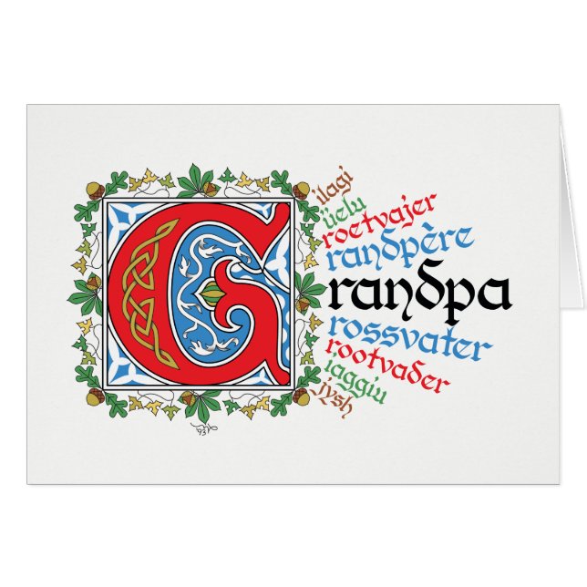 G is for Grandpa Card (Front Horizontal)