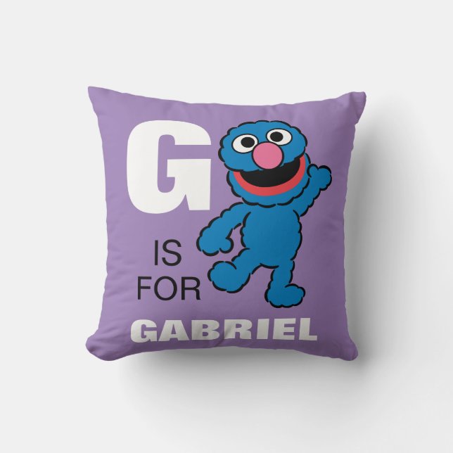 G is for Grover | Add Your Name Cushion (Front)