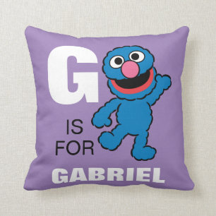 G is for Grover Add Your Name Cushion