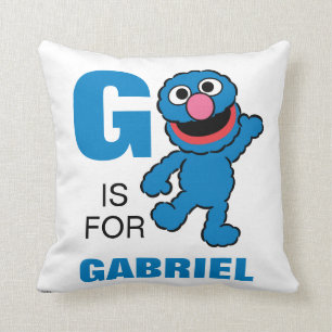 G is for Grover Add Your Name Cushion