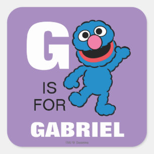 G is for Grover Add Your Name Square Sticker