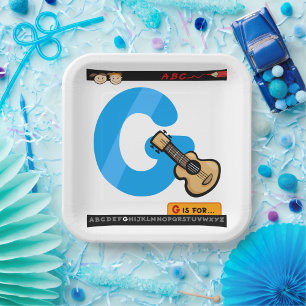 G Is For Guitar Paper Plate