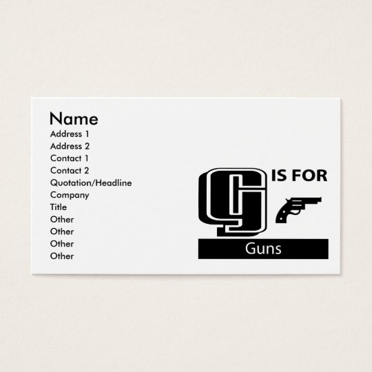 G Is For Guns Business Card