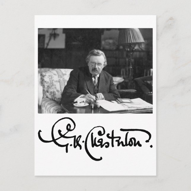 G.K. Chesterton at Work Postcard (Front)