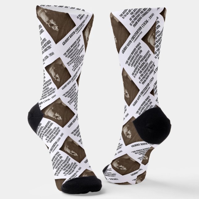 G.K. Chesterton Conservatives Progressives Mistake Socks (Angled)