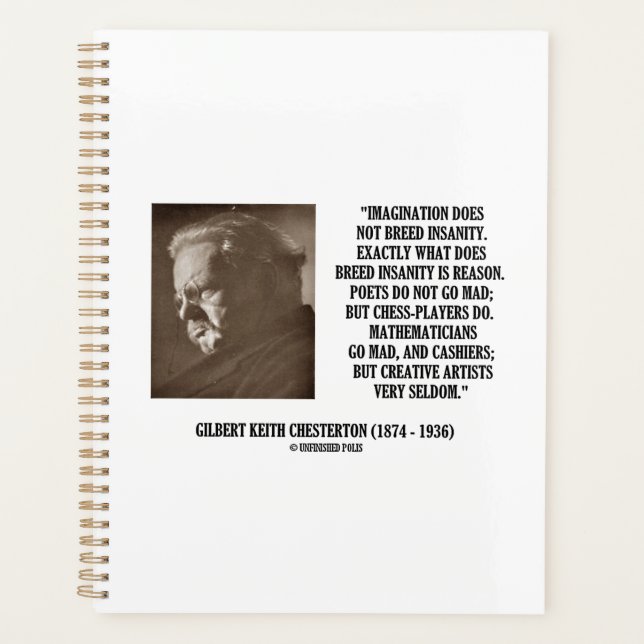 G.K. Chesterton Imagination Insanity Creative Planner (Front)