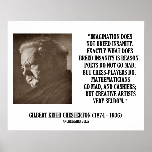 G.K. Chesterton Imagination Insanity Creative Poster (Front)