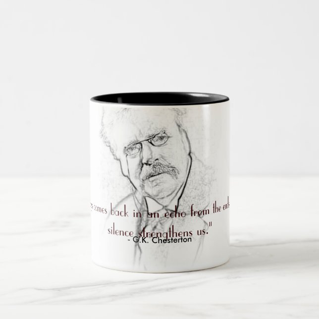 G. K. Chesterton on Silence Two-Tone Coffee Mug (Center)