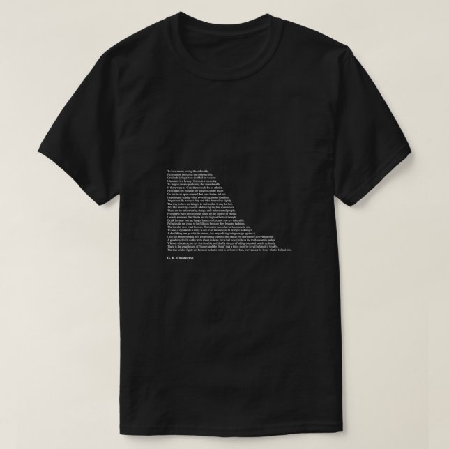 G K Chesterton Quotes T-Shirt (Design Front)