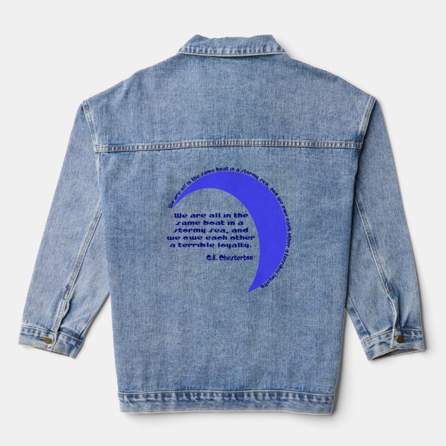 G. K. Chesterton Stormy Sea Denim Jacket (Back)