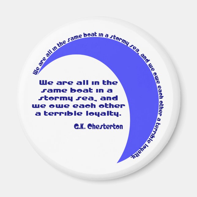 G. K. Chesterton Stormy Sea Magnet (Front)