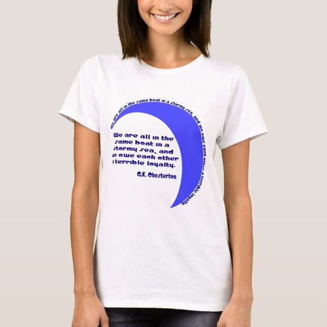 G. K. Chesterton Stormy Sea T-Shirt (Front)