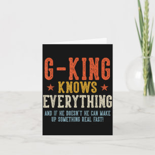G-king knows everything father's day retro vintage card