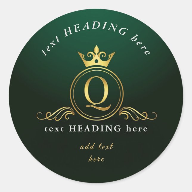 G - Letter Monogram Round Sticker (Front)