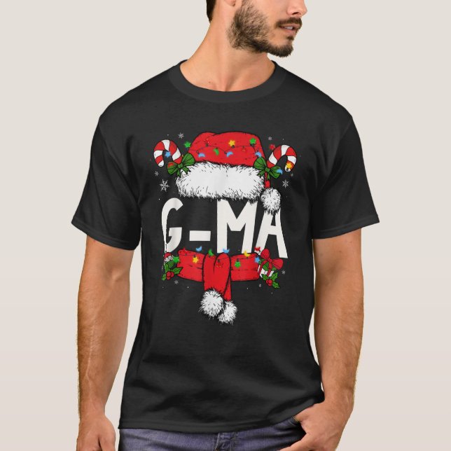 G ma Christmas Pajama Santa Claus Family Matching  T-Shirt (Front)