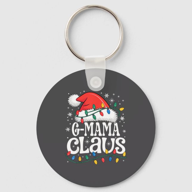 G-mama Claus Funny Xmas Christmas Grandma Holiday  Key Ring (Front)
