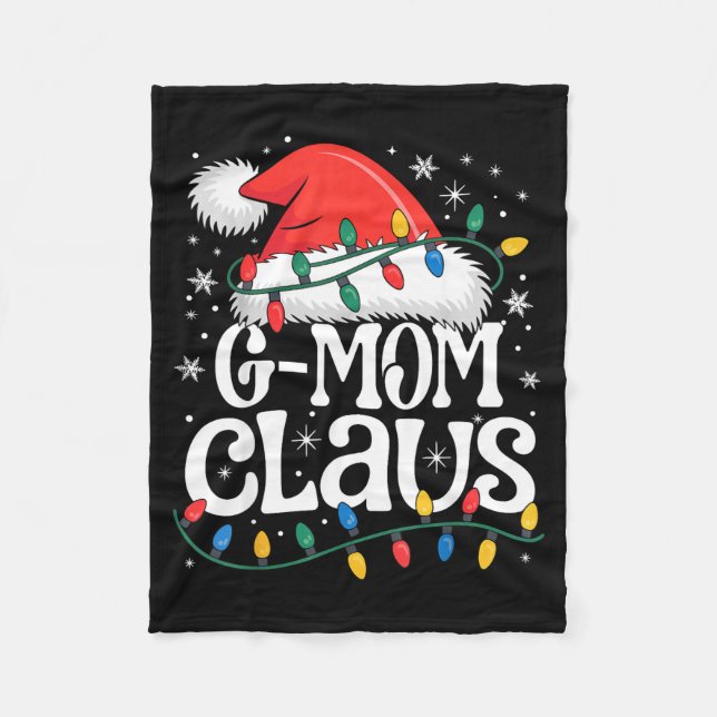 G-mom Claus Funny Xmas Christmas Grandma Holiday S Fleece Blanket (Front)