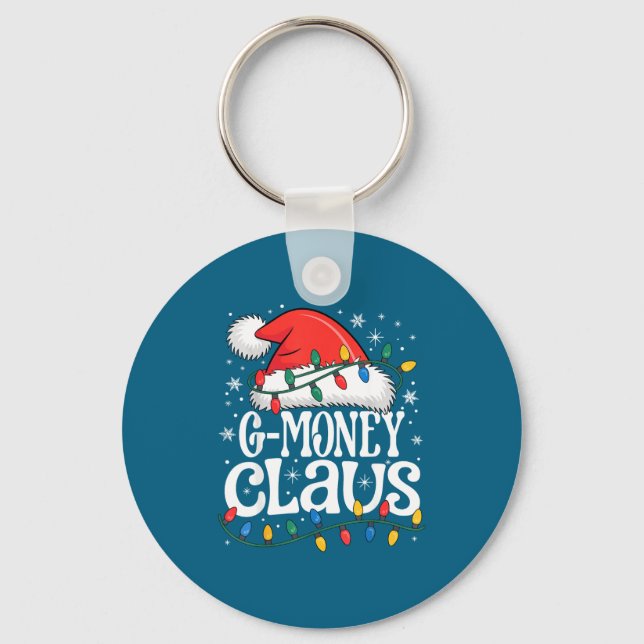 G-money Claus Funny Xmas Christmas Grandma Holiday Key Ring (Front)