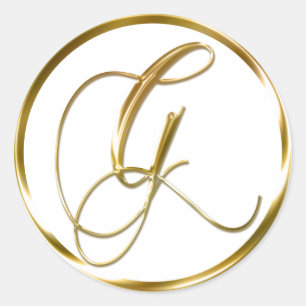 G Monogram Faux Gold Envelope Or Favour Seal
