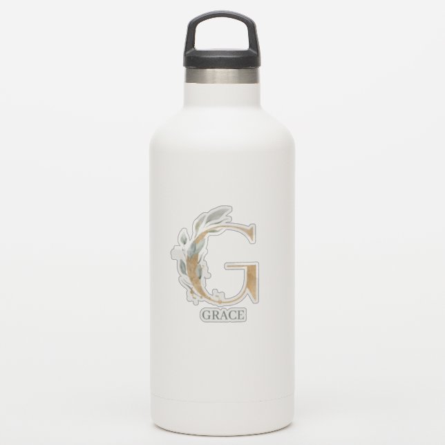G Monogram Floral Personalised (Waterbottle)