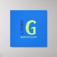 G Monogram Initial Bar Bat Mitzvah Sign-In Board