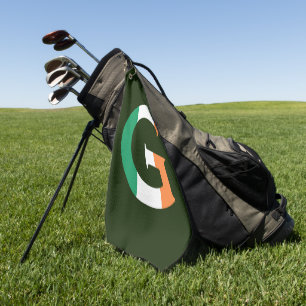 G Monogram overlaid on Irish Flag gtt Golf Towel