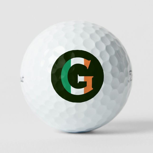 G Monogram overlaid on Irish Flag tpv1 gbcnt Golf Balls (Front)